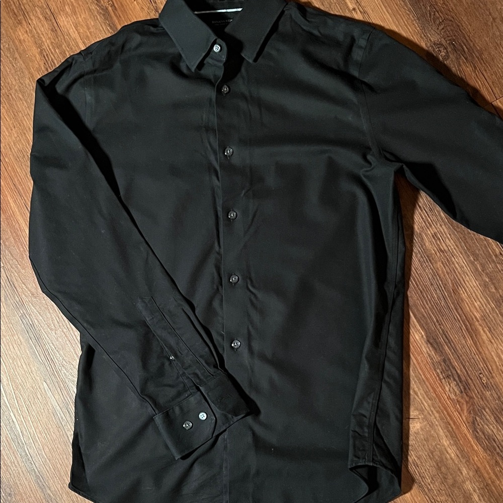 Men’s Banana Republic Slim Fit Classic Black Dress Button Down Shirt